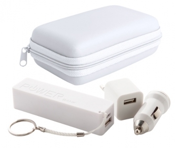 "Rebex" USB charger and power bank set-white