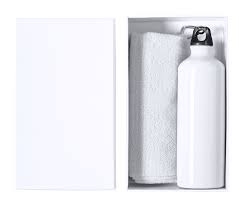 Комплект спортна бутилка и микрофибърна кърпа Cloister бяла