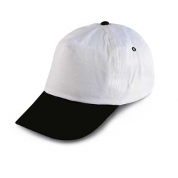 Бяла бейзболна шапка с черна козирка