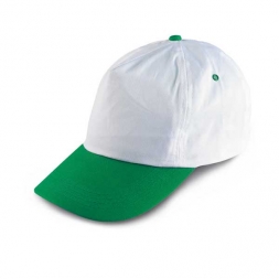 Бяла бейзболна шапка със зелена козирка