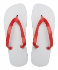 Sunset white with red beach slippers