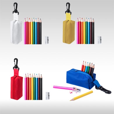 Комплект 8 бр. цветни моливи с острилки и несесер AP781272