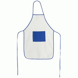 Кухненска престилка APR-02, бяла/синьо