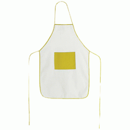 Кухненска престилка APR-02, бяла/жълто