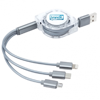 USB телескопичен кабел с различни накрайници