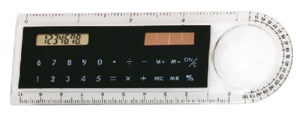 Линия с калкулатор и транспортир черна