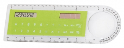 Линия с калкулатор и транспортир зелена