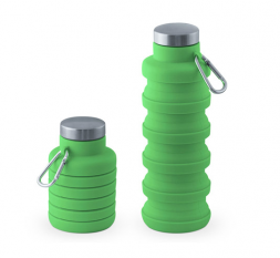 Сгъваема силиконова бутилка, Зелена