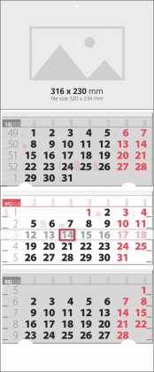 Елит - календар в сиво и червено