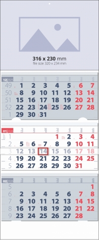 Календар 3 тела Елит - Син календар