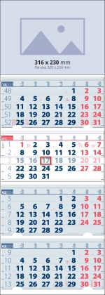 Календар 4 тела Елит Син 2024